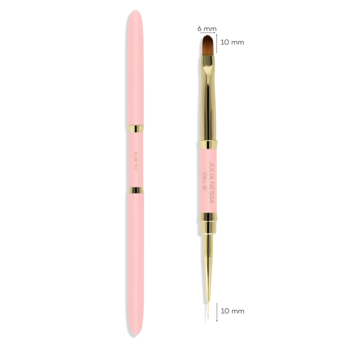 Julia Nessa Slim-Gel brush 10mm/6mm - Pink